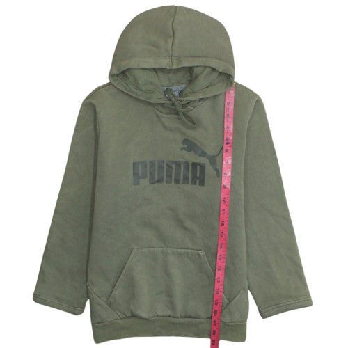Puma Men's Green Pullover Hoodie L Regular Fit Fleece
