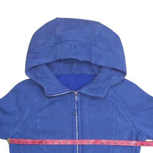 Lululemon Unisex Blue Full Zip Hoodie Fleece Cotton Blend M
