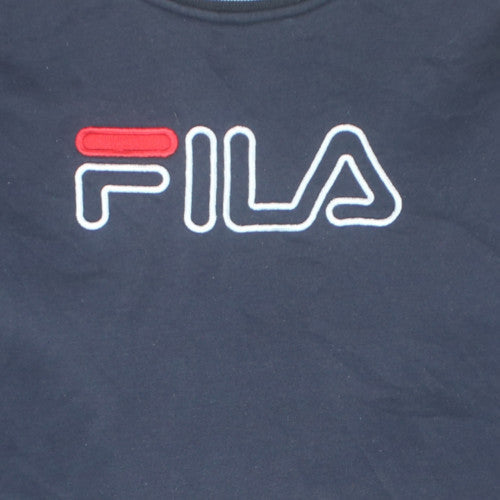 Fila Men Blue Crew Neck Regular Fit Logo Sweatshirt M