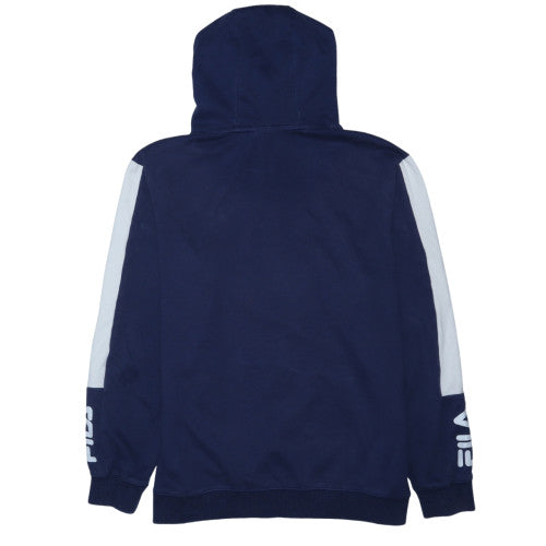 Fila Men’s Blue Pullover Hoodie L Sports Logo Graphic Sweatshirt