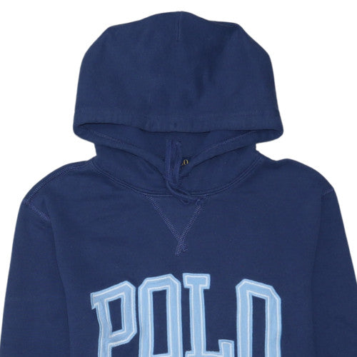 Ralph Lauren Men's Blue Pullover Hoodie XS Logo Fleece