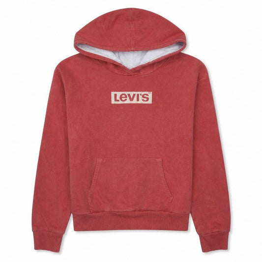 Front view of Levi’s boys’ red pullover hoodie 14 years 158cm logo sweatshirt