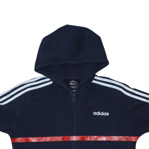 Adidas Men’s Blue Full Zip Hooded Sweatshirt S Regular Fit