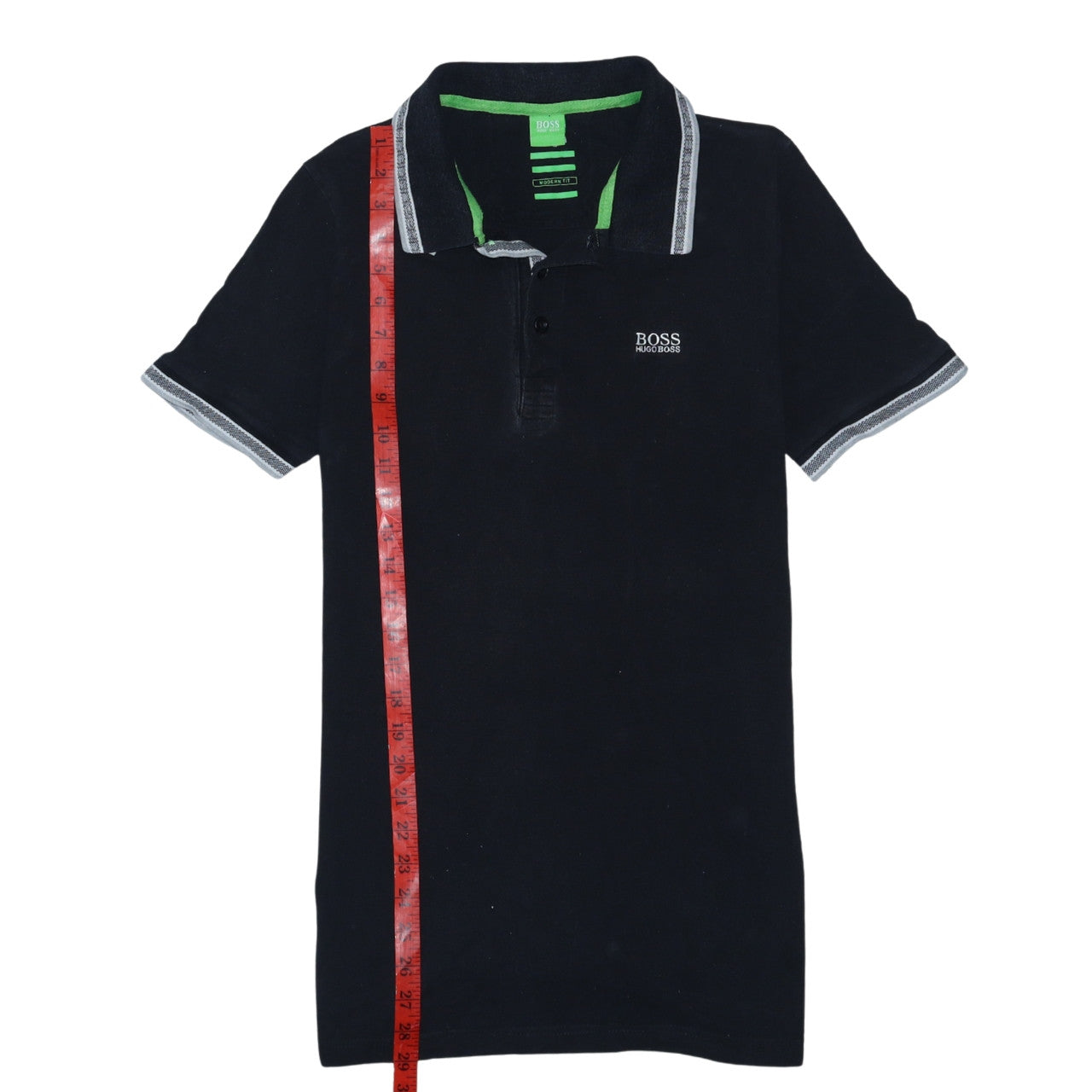 Hugo Boss Men's Black Modern Fit Cotton Polo Shirt Size L