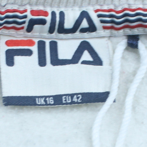 FILA Men's White Crew Neck Logo Sweatshirt Size L Regular Fit