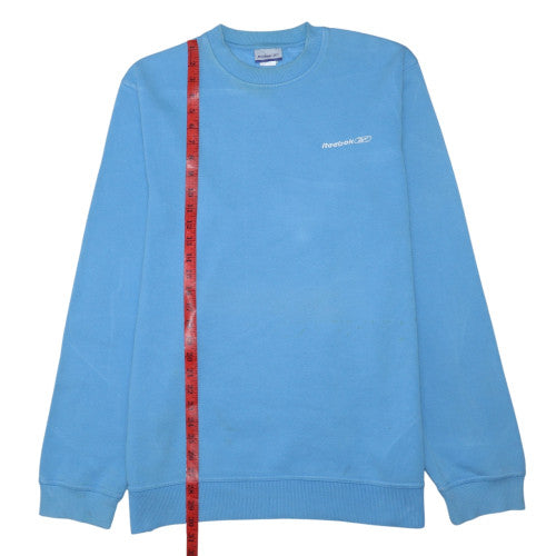 Reebok Men's Blue Pullover Sweatshirt L Crew Neck Fleece Sportswear