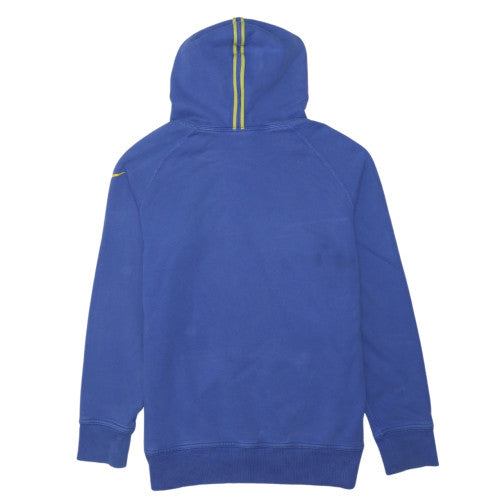 Nike Men Blue Pullover Hoodie M Sports Cotton Logo Hooded