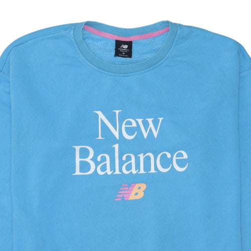 New Balance Women Blue Cotton Blend Crew Neck Sweatshirt Size M