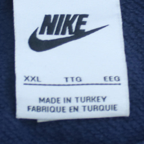 Nike Men's Blue 2XL Embroidered Swoosh Pullover Sweatshirt