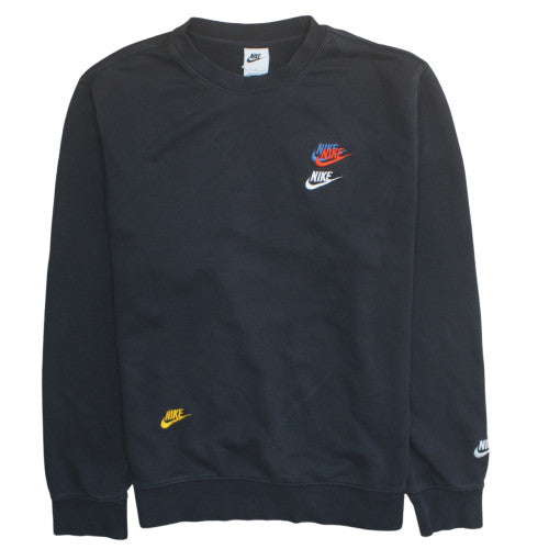 Nike Men's Black L Pullover Sweatshirt with Embroidered Logos