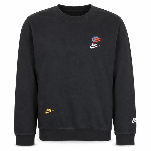 Nike Men's Black L Pullover Sweatshirt with Embroidered Logos