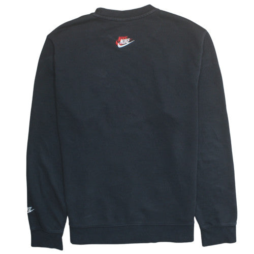 Nike Men's Black L Pullover Sweatshirt with Embroidered Logos