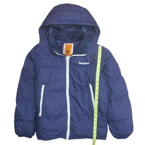 Timberland Boys Blue Hooded Puffer Jacket Size 12 Years Winter Coat