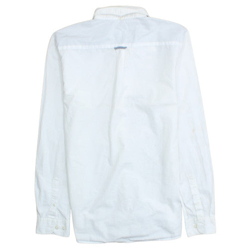 Lacoste Women White Cotton Long Sleeve Button-Up Shirt Size 12