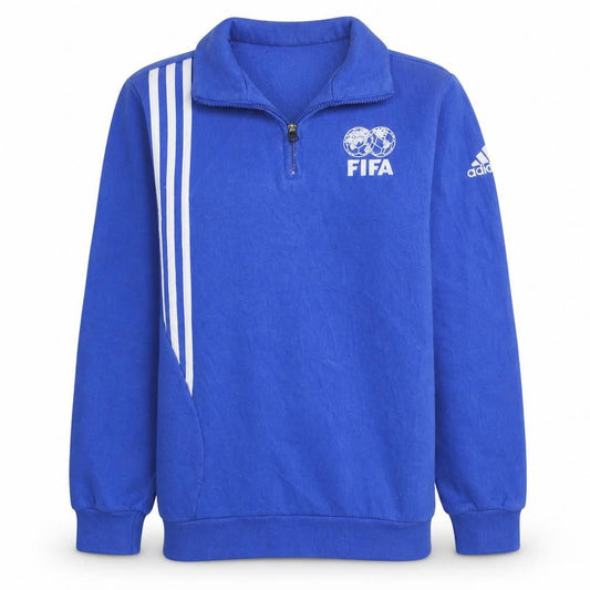 Adidas Mens Blue FIFA 1/4 Zip Sweatshirt Small Sports Logo