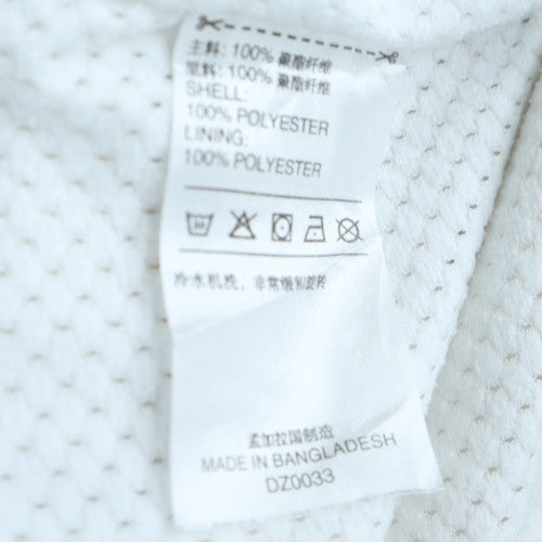 Adidas Boys White Hooded Windbreaker Jacket 14 Years Polyester Sports Style