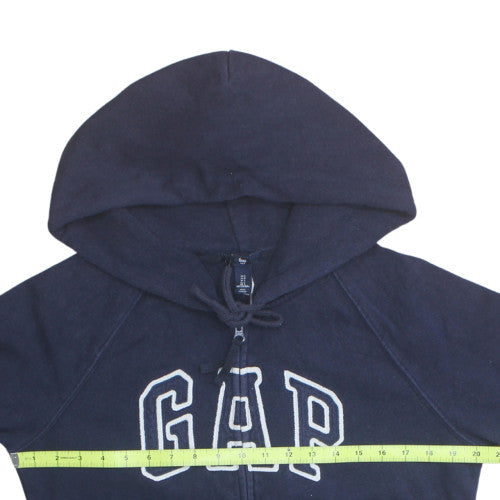 GAP Women Navy Blue Full Zip Hoodie Size L Cotton Blend Casual