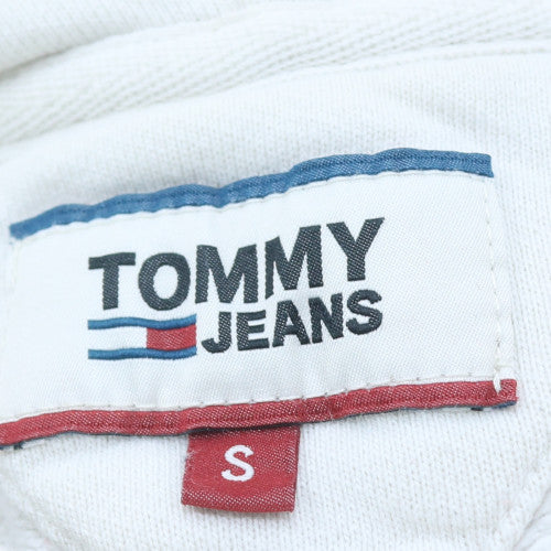 Tommy Jeans Women's White Small Pullover Hoodie with Logo