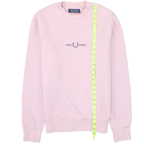 Fred Perry Womens Pink XS Crew Neck Pullover Sweatshirt