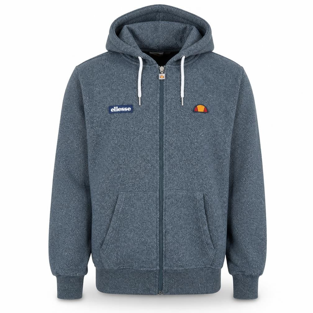 Ellesse Men's Grey Full Zip Hoodie Size L Cotton Blend Casual