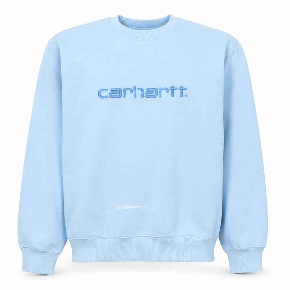 Carhartt Men's Blue Logo Crew Neck Sweatshirt Size L