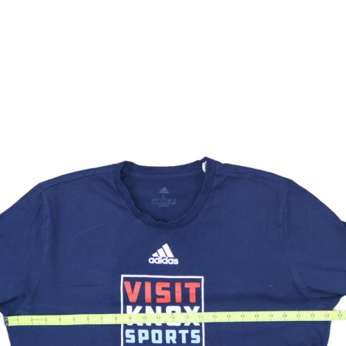 Adidas Men's Navy Blue Visit Knox Sports T-Shirt Size L Cotton Crew Neck
