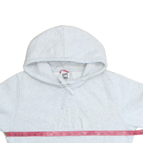 The North Face Unisex Grey Pullover Hoodie L Fleece Cotton Blend