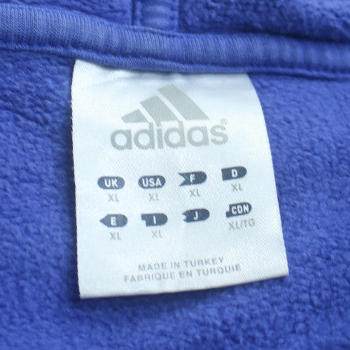 Adidas Men's Blue Full Zip Hoodie XL Fleece Sportswear