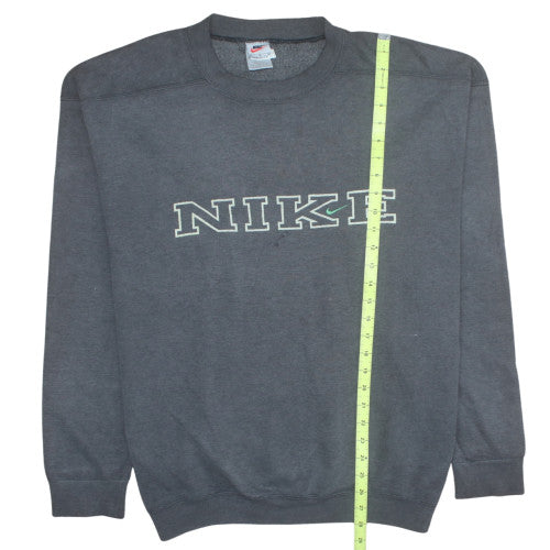 Nike Women's Grey Pullover Sweatshirt L Classic Logo Crew Neck