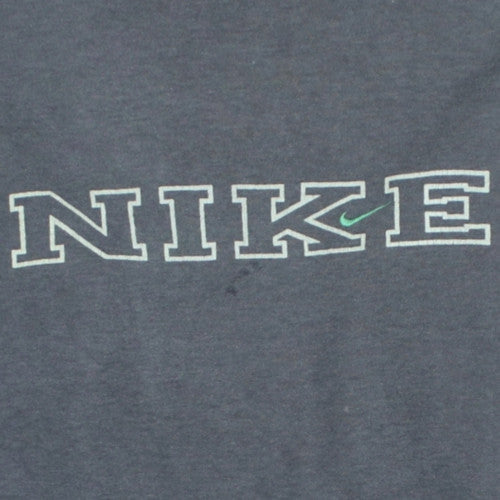 Nike Women's Grey Pullover Sweatshirt L Classic Logo Crew Neck
