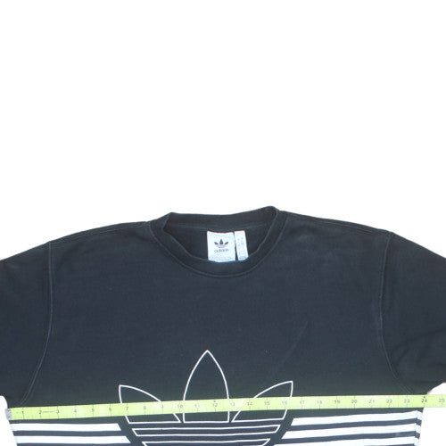 Adidas Mens Black Crew Neck Logo Sweatshirt Size L