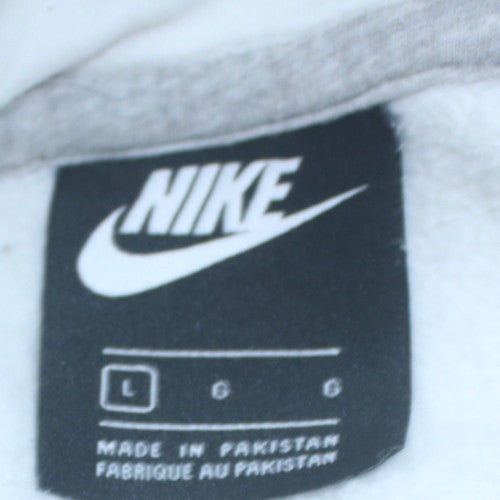 Nike Men's White Pullover Hoodie L Hooded Fleece Sweatshirt