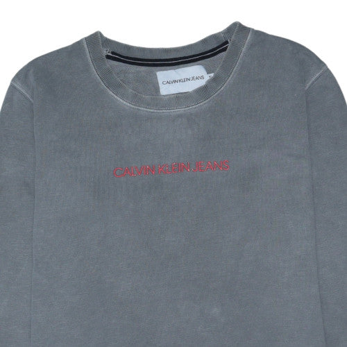 Calvin Klein Jeans Women's Grey Pullover Sweatshirt XL Logo Crew Neck
