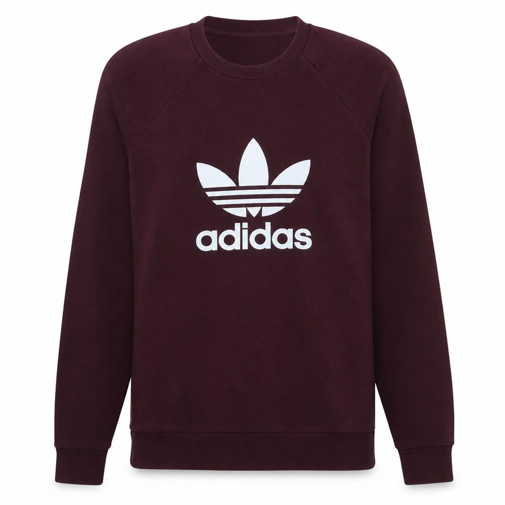 Adidas Womens Burgundy Crew Neck Pullover Sweatshirt XS