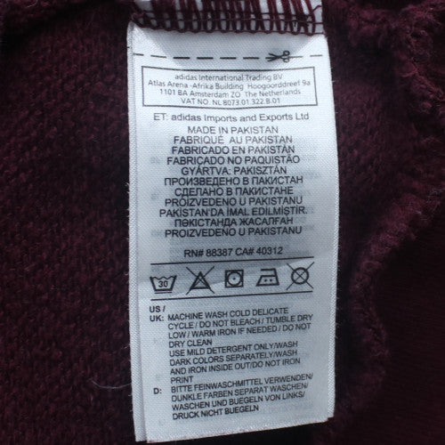 Adidas Womens Burgundy Crew Neck Pullover Sweatshirt XS