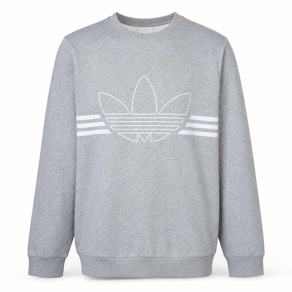 Adidas Mens Grey Crew Neck Pullover Sweatshirt Small
