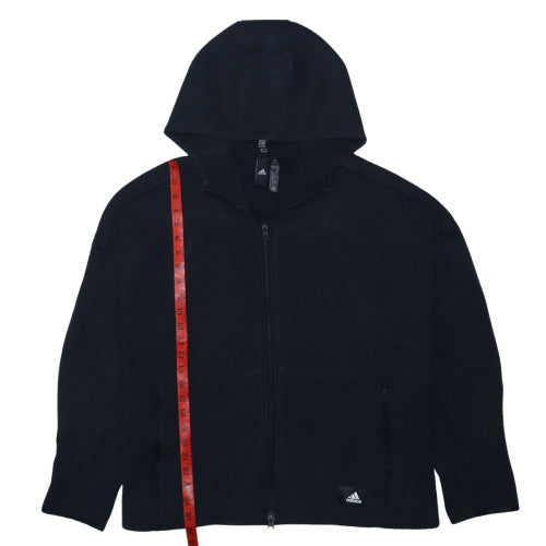 Adidas Men's Black 3XL Full Zip Hoodie Fleece Sweatshirt