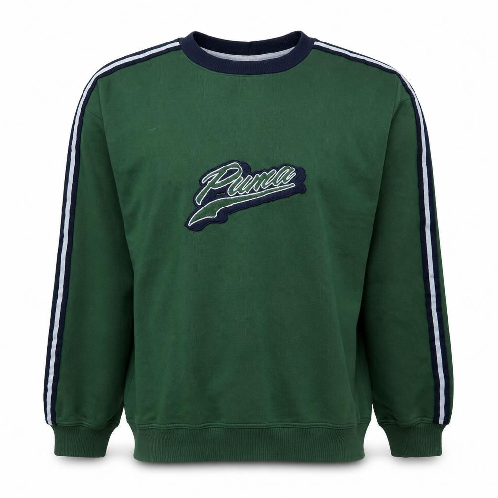 Puma Men's Green Crew Neck Pullover Sweatshirt Size L