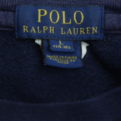 Polo Ralph Lauren Boys Navy Blue L (14-16) Cotton Blend Crew Neck Sweatshirt