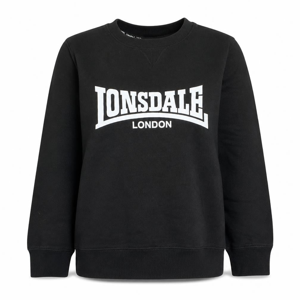 Lonsdale London Black Womens Sweatshirt Size 12 Crew Neck Pullover