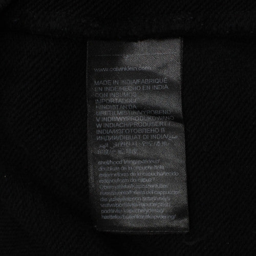 Calvin Klein Men's Black Pullover Hoodie Size L Fleece Logo Sweatshirt