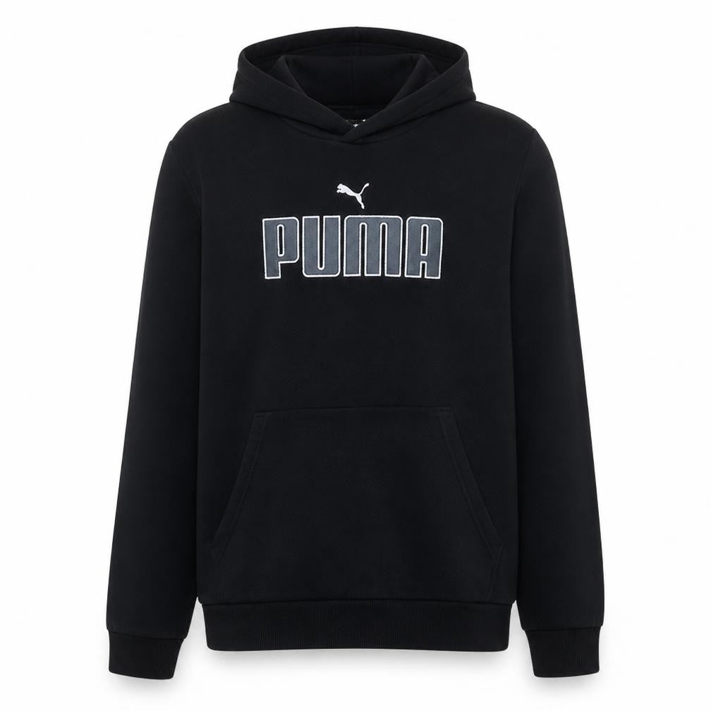 Puma Men's Black Pullover Hoodie Small Logo Fleece Sweatshirt