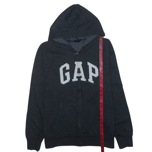 GAP Men's Black Full Zip Hoodie XL Fleece Lined Logo Sweatshirt