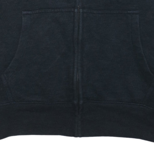 GAP Men's Black Full Zip Hoodie XL Fleece Lined Logo Sweatshirt