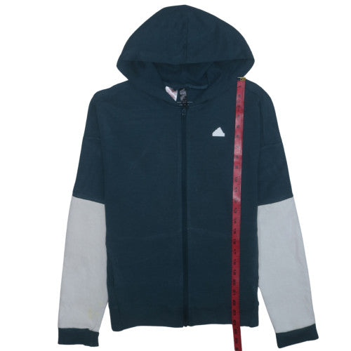 adidas Boys Blue Full Zip Hoodie 14 Years Colourblock Sportswear