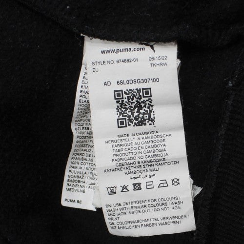 Puma Mens Black L Pullover Hoodie Sportswear Logo Hooded Sweatshirt