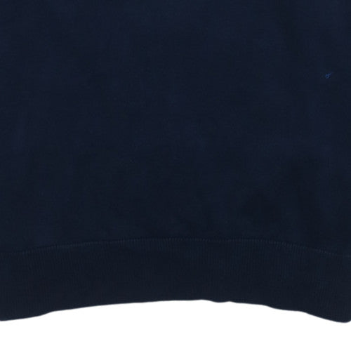 Polo Ralph Lauren Men's Navy Cotton Half Zip Jumper Size L