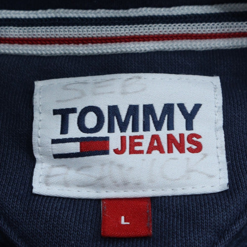 Tommy Jeans Men Blue Full Zip Hoodie L Classic Fleece
