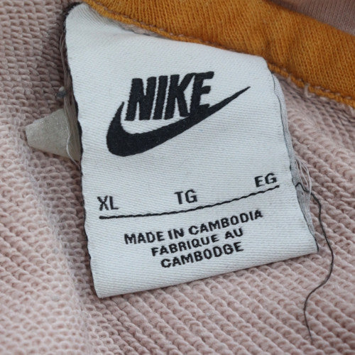 Nike Womens Beige XL Pullover Hoodie Sweatshirt with Logo