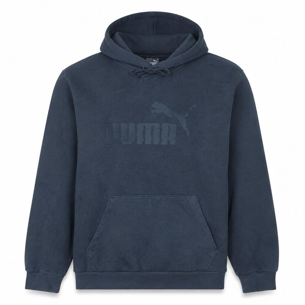 Puma Men’s Blue Pullover Hoodie L Regular Fit Graphic Logo Fleece